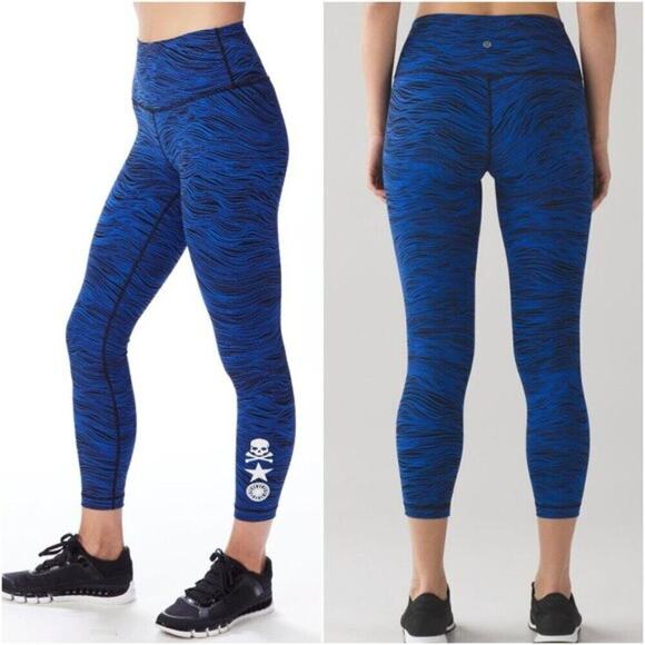 Lululemon x SoulCycle High Times Pant leggings in Life Lines Cerulean Size 12 - Picture 1 of 16